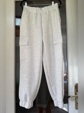 Express Light Gray Cargo Jogger Sweatpants